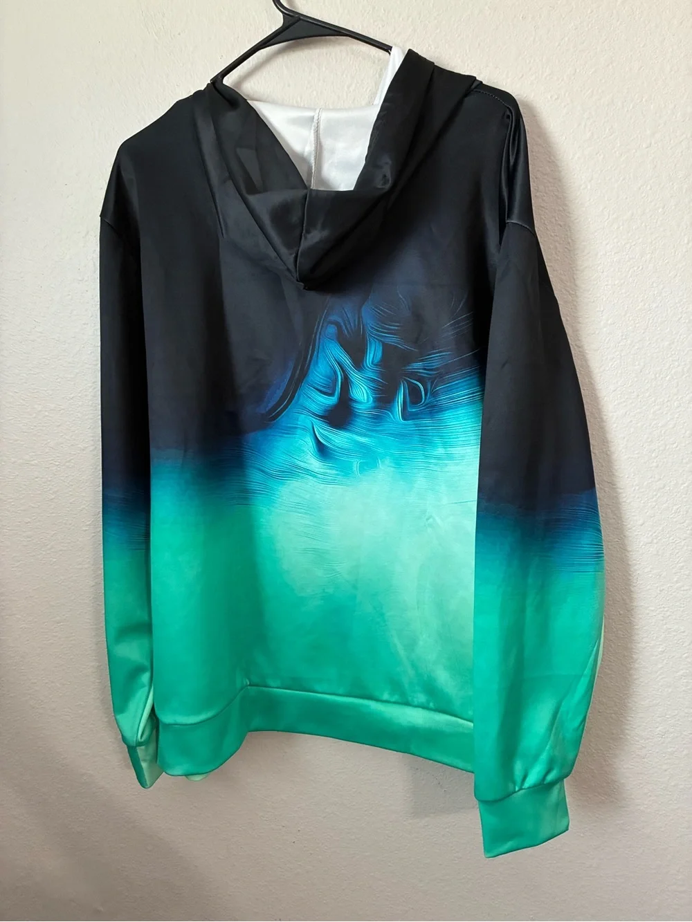 Women’s Gradient Hoodie Sweatshirt - Black to Teal